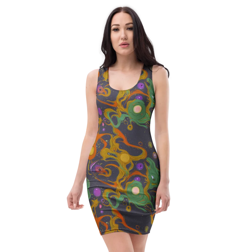 Stellar Marbling on Bodycon Dress — Front
