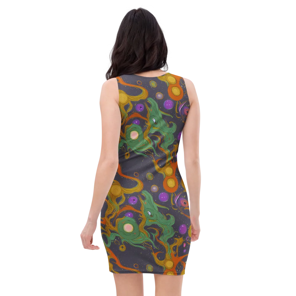 Stellar Marbling on Bodycon Dress — Back