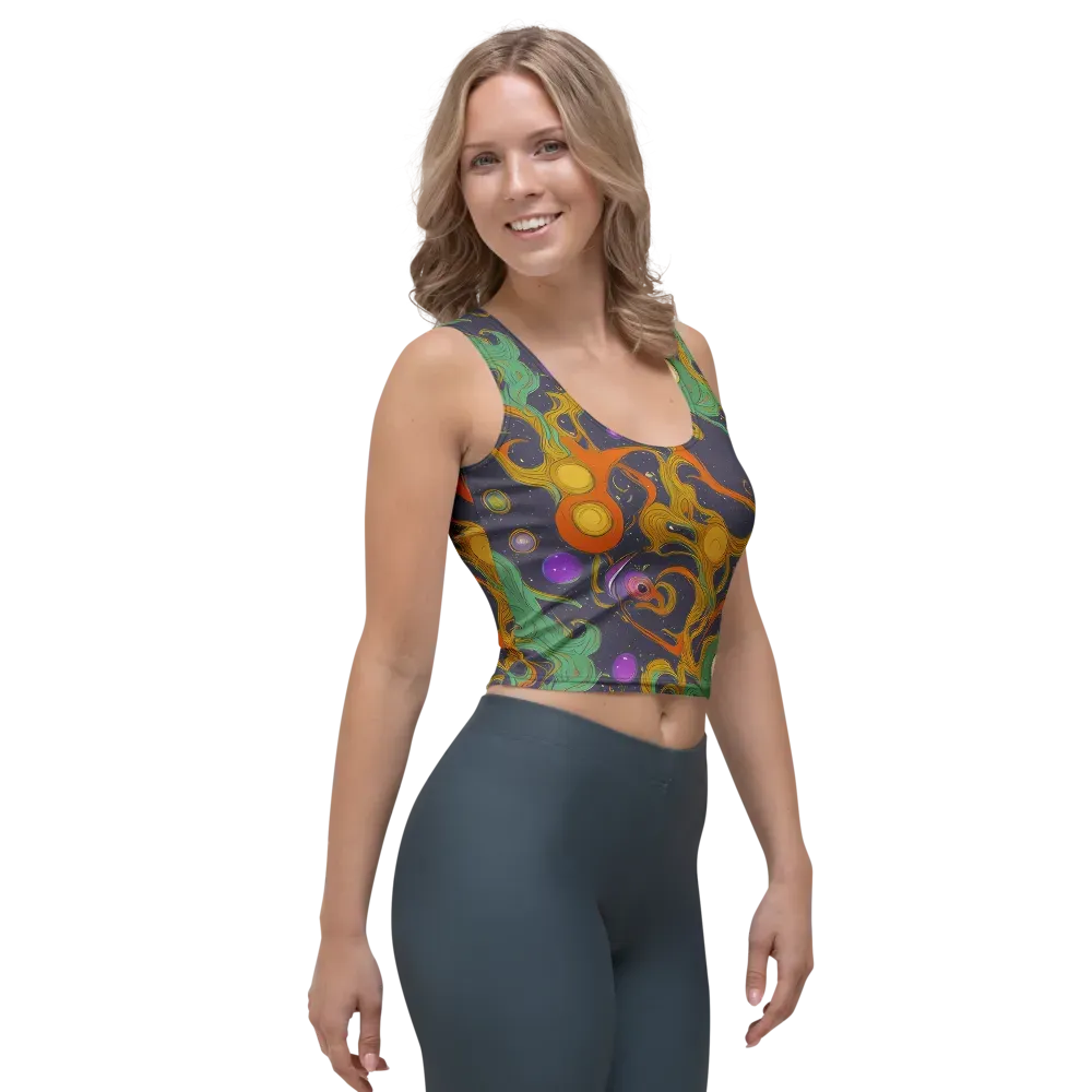Stellar Marbling on Crop Top — Right Front