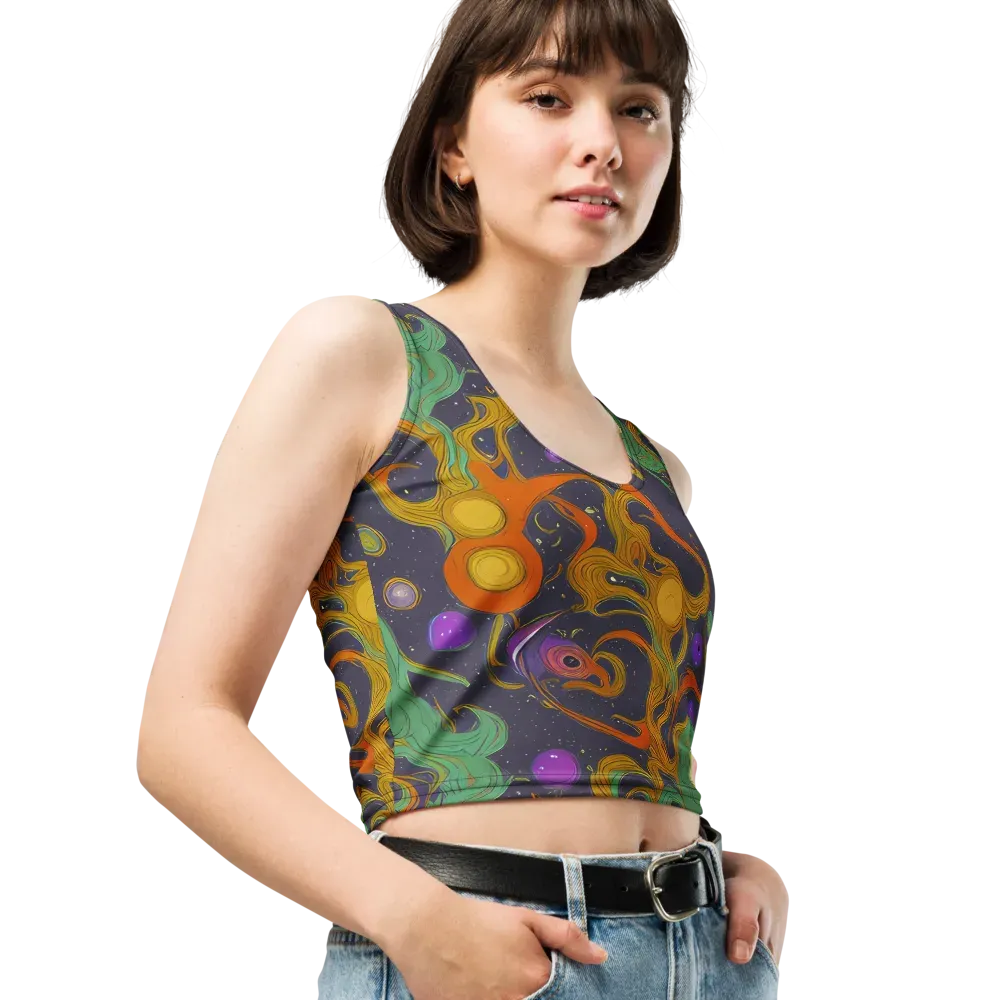 Stellar Marbling on Crop Top — Right Front