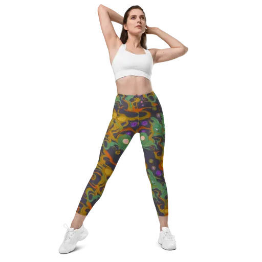 Stellar Marbling on a Leggings with Pockets