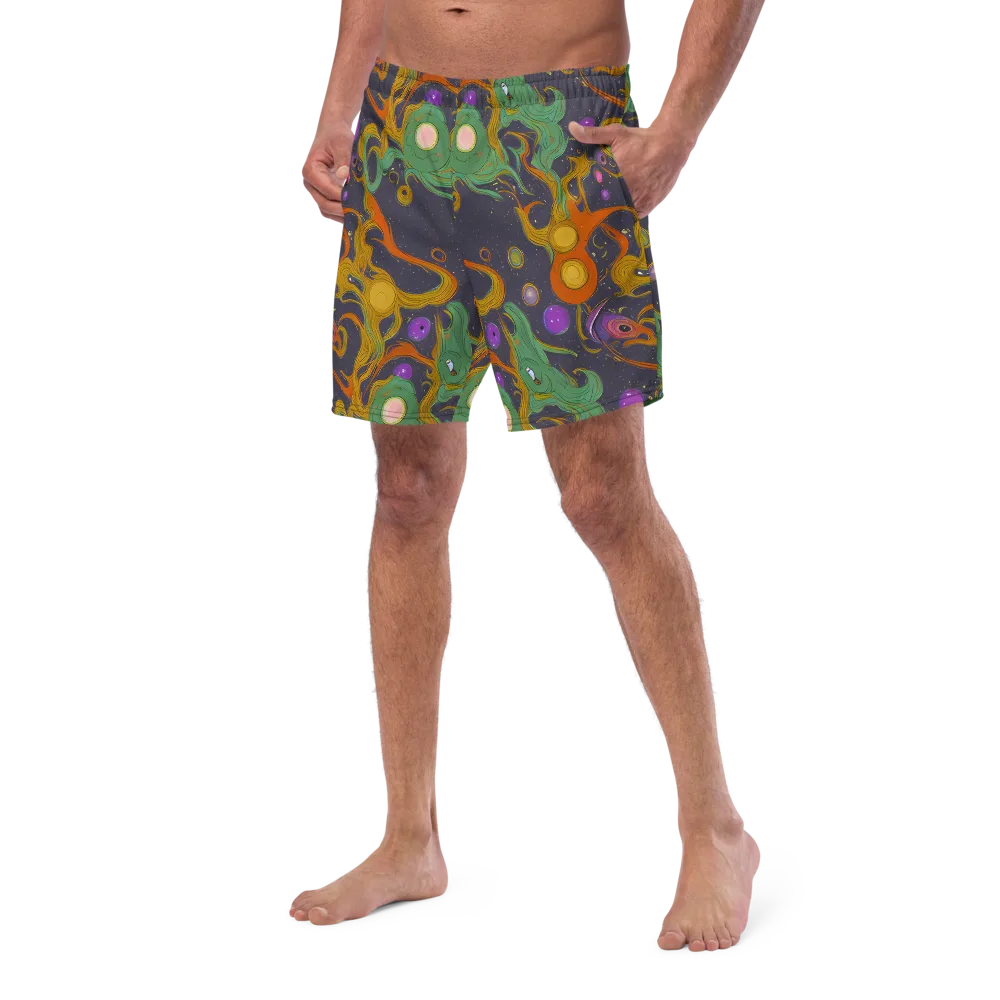 Stellar Marbling on Swim Trunks — Left Front
