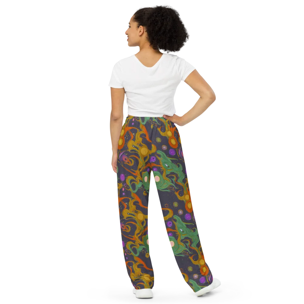 Stellar Marbling on Wide-Leg Pants — Back