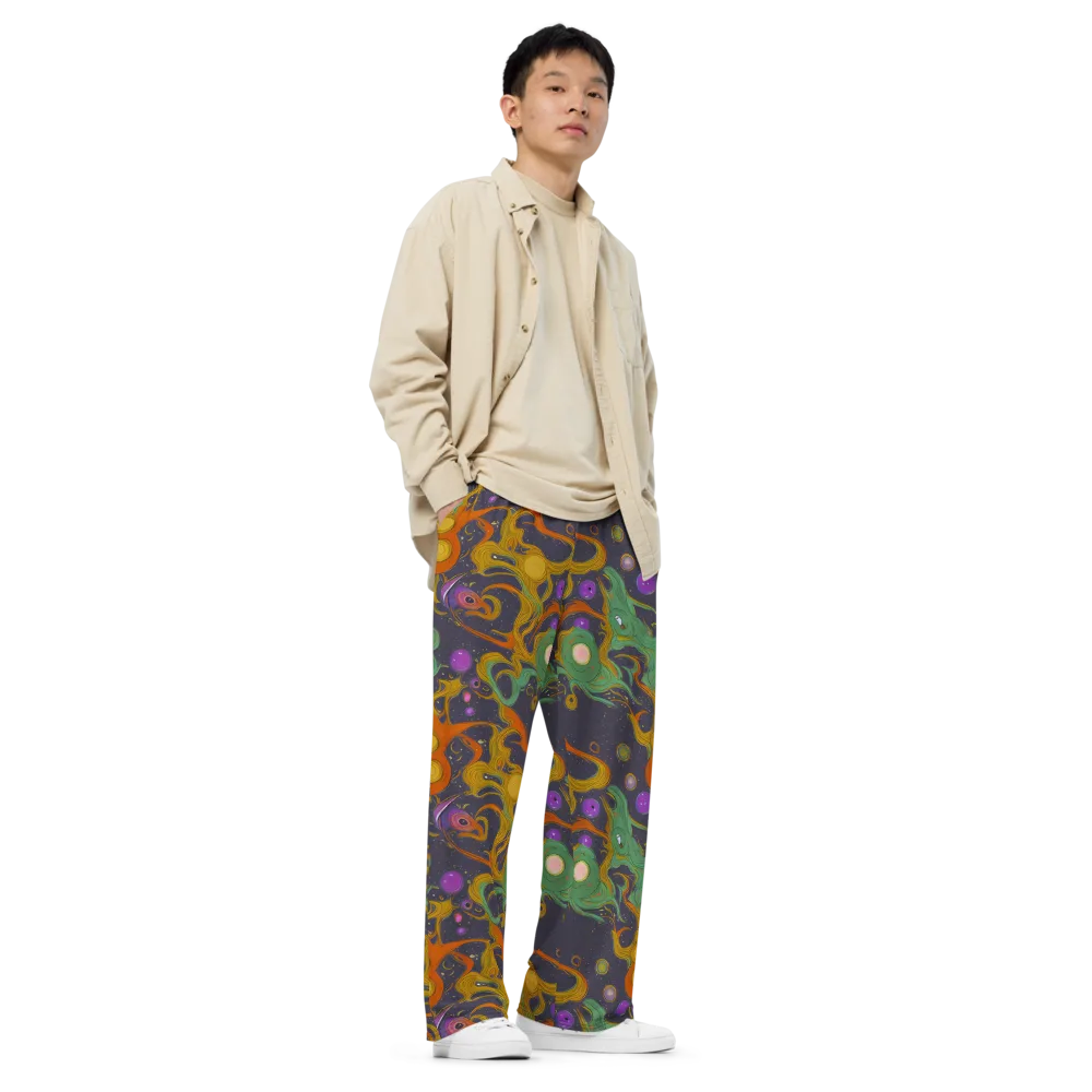 Stellar Marbling on Wide-Leg Pants — Right Front