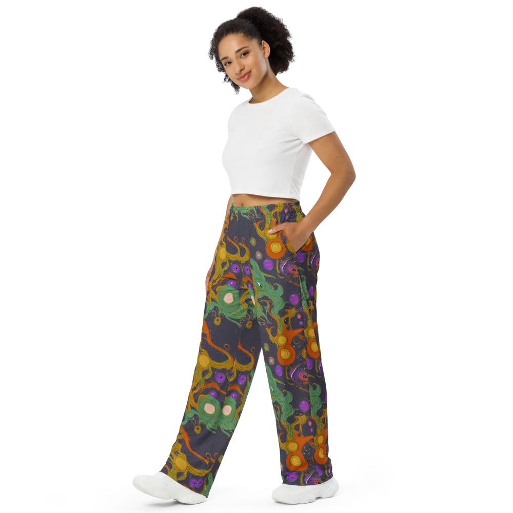 Stellar Marbling on Wide-Leg Pants — Left Front
