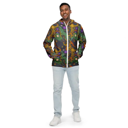 Stellar Marbling on a Men's Windbreaker