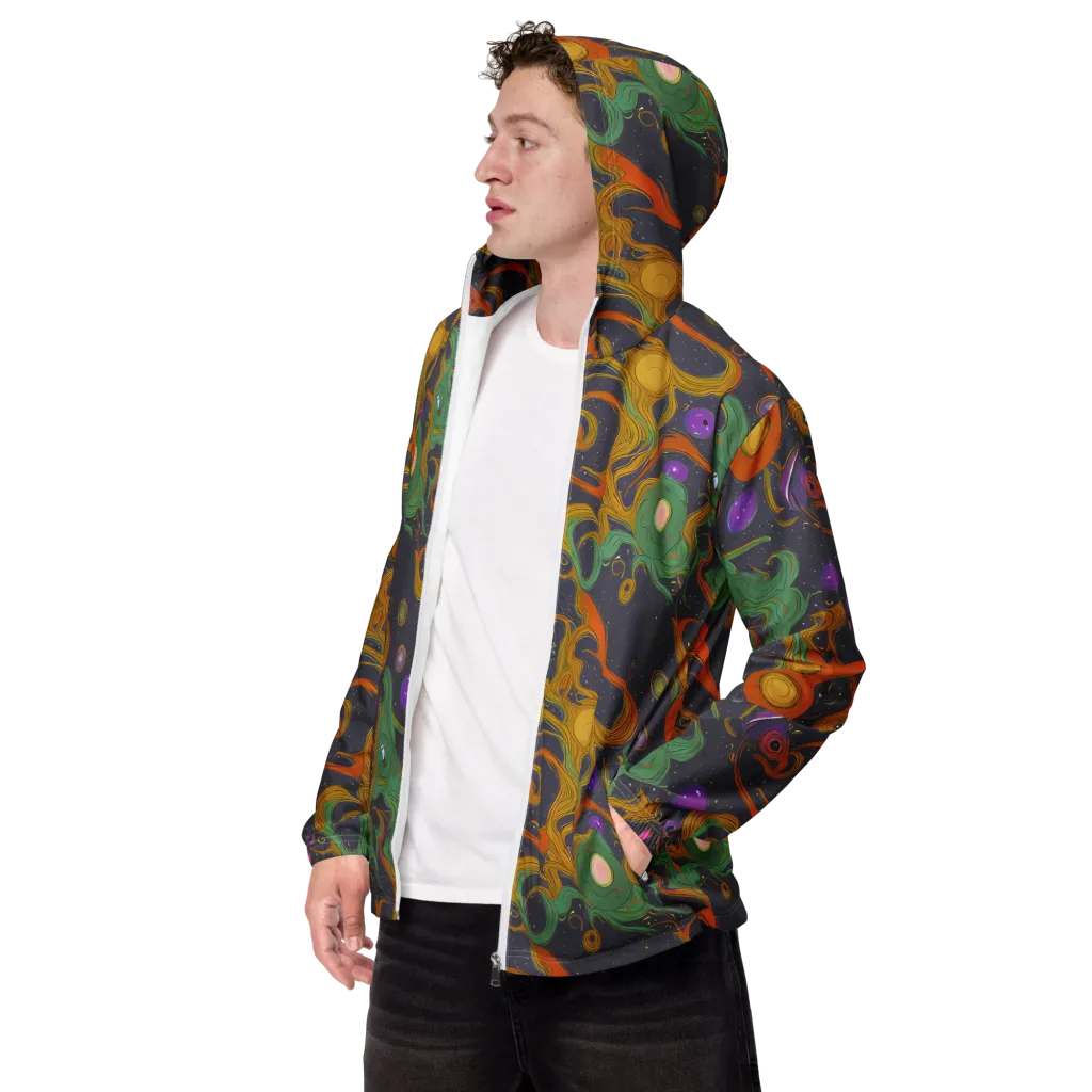 Stellar Marbling on Men's Windbreaker — Left Front