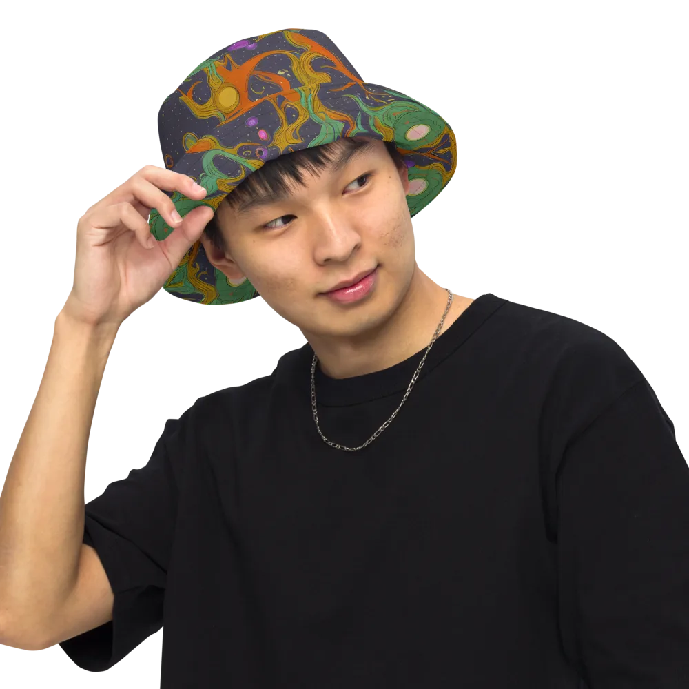 Stellar Marbling on Reversible Bucket Hat — Front Inside
