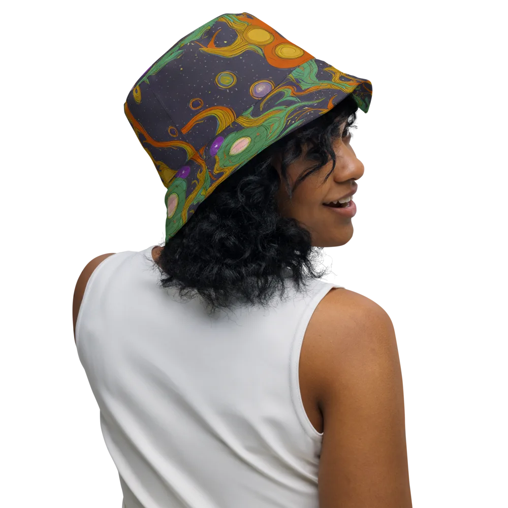 Stellar Marbling on Reversible Bucket Hat — Right Outside
