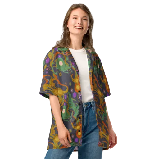 Stellar Marbling on a Button Shirt
