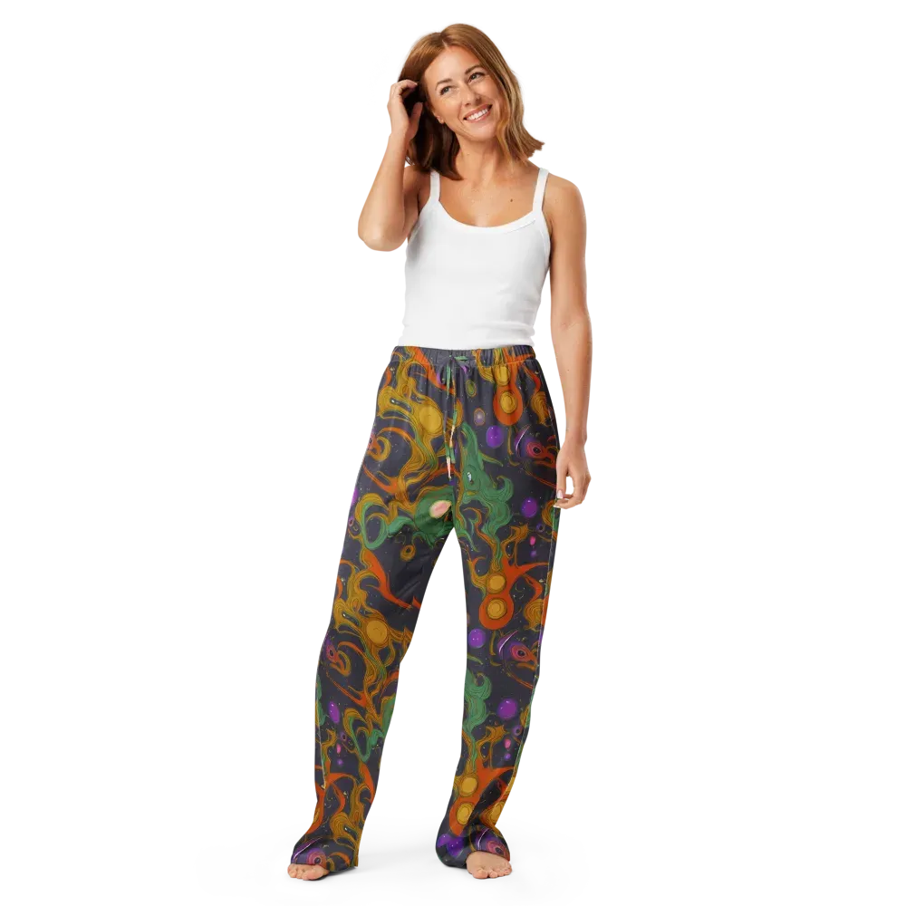 Stellar Marbling on Women's Pajama Pants — Front