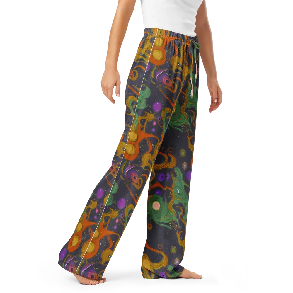Stellar Marbling on Women's Pajama Pants — Right Front