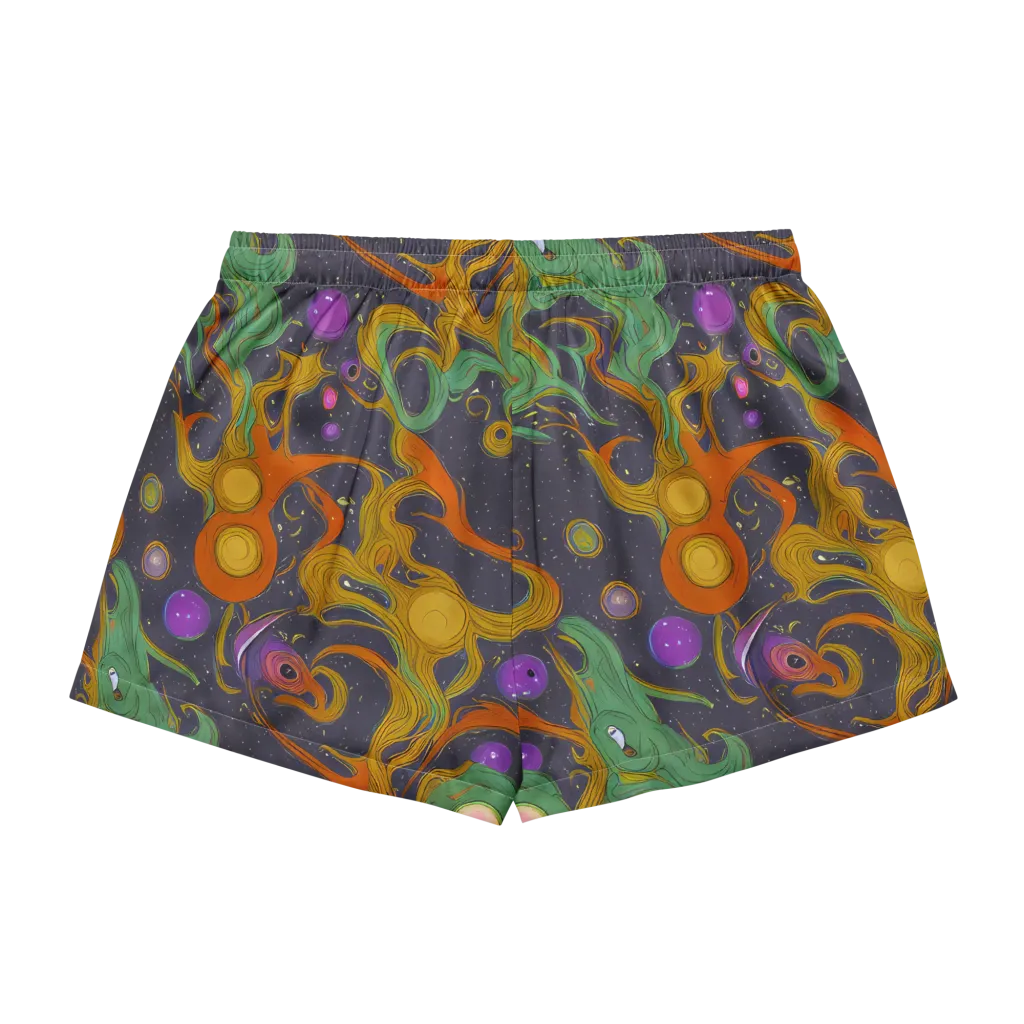 Stellar Marbling on Women's Pajama Shorts — Back
