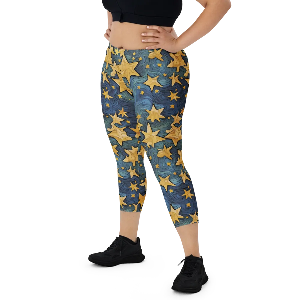 Midnight Starflow on Capri Leggings — Front