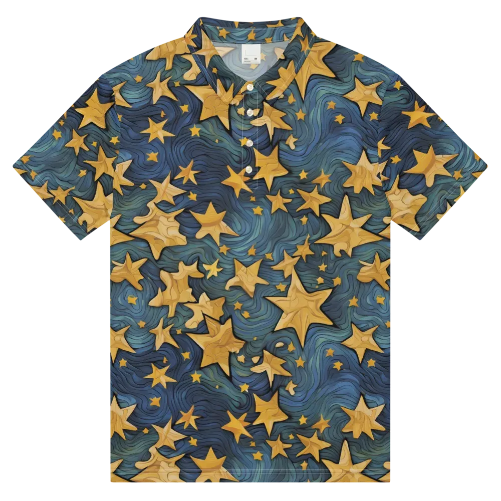 Midnight Starflow on Men's Slim Fit Polo Shirt — Front