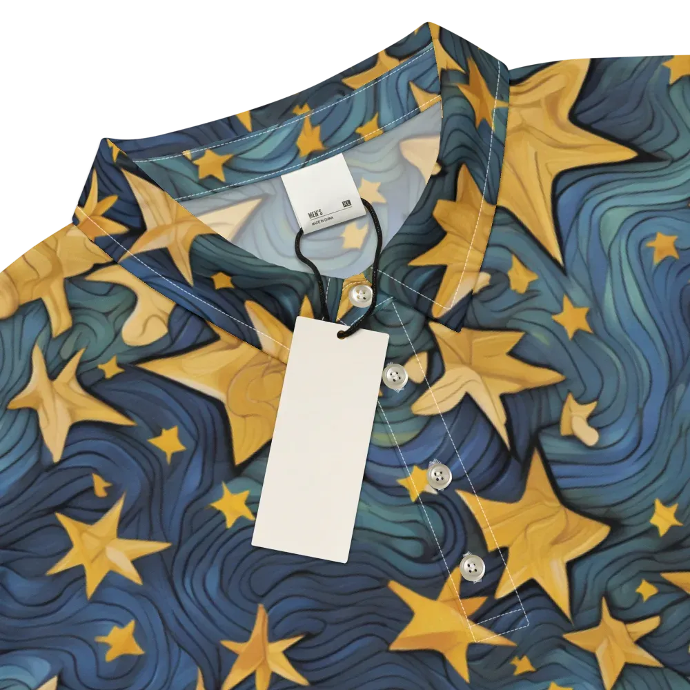 Midnight Starflow on Men's Slim Fit Polo Shirt — Product details