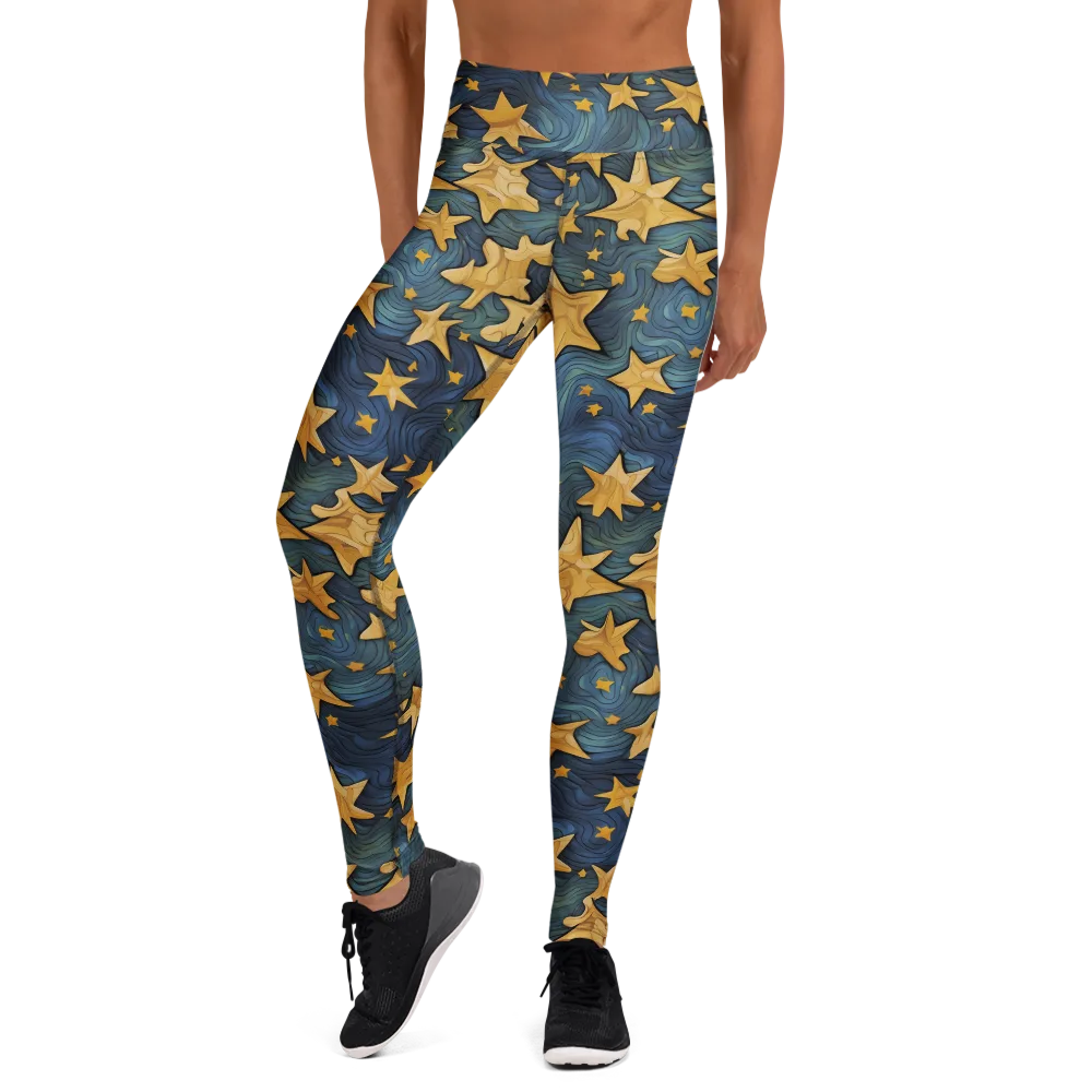 Midnight Starflow on Yoga Leggings — Front