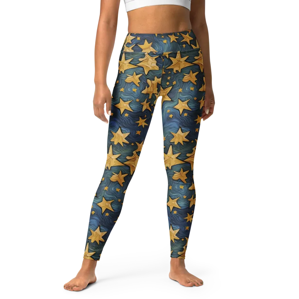 Midnight Starflow on Yoga Leggings — Front