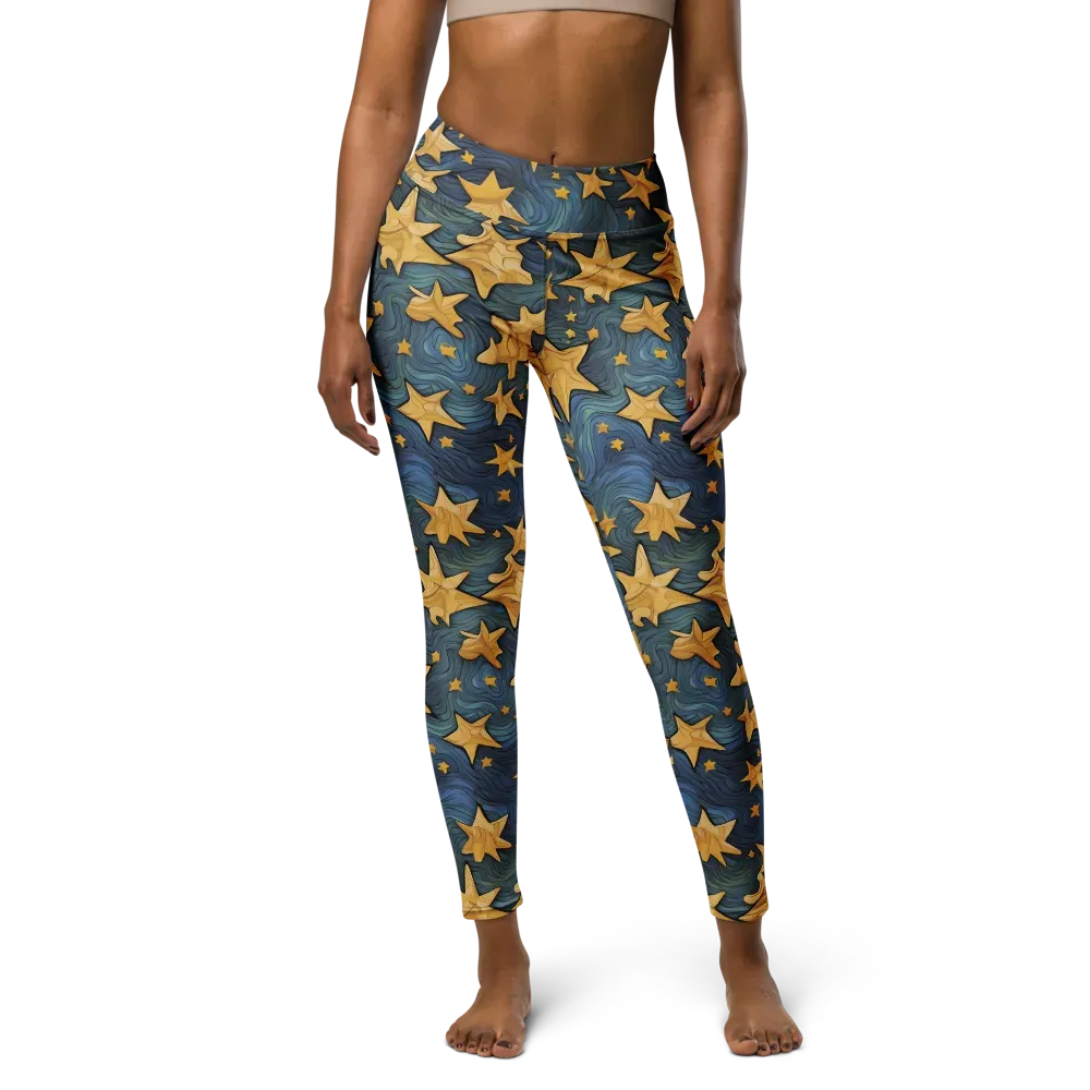 Midnight Starflow on Yoga Leggings — Front