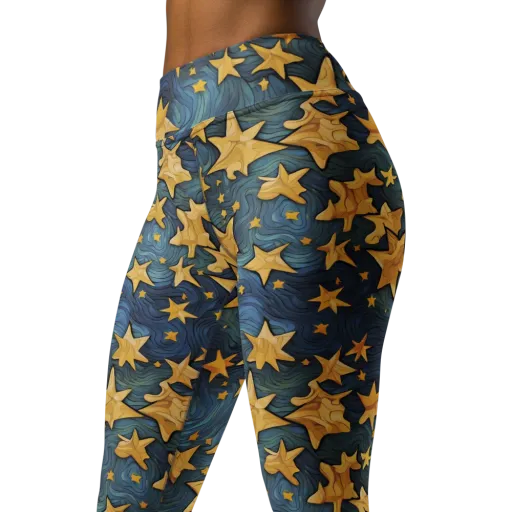 Midnight Starflow on a Yoga Leggings