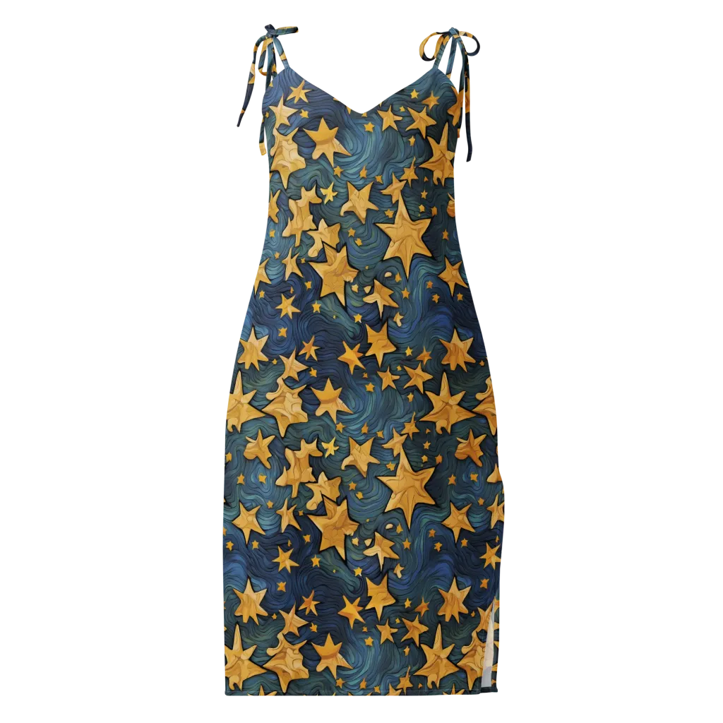 Midnight Starflow on Slip Dress — Front