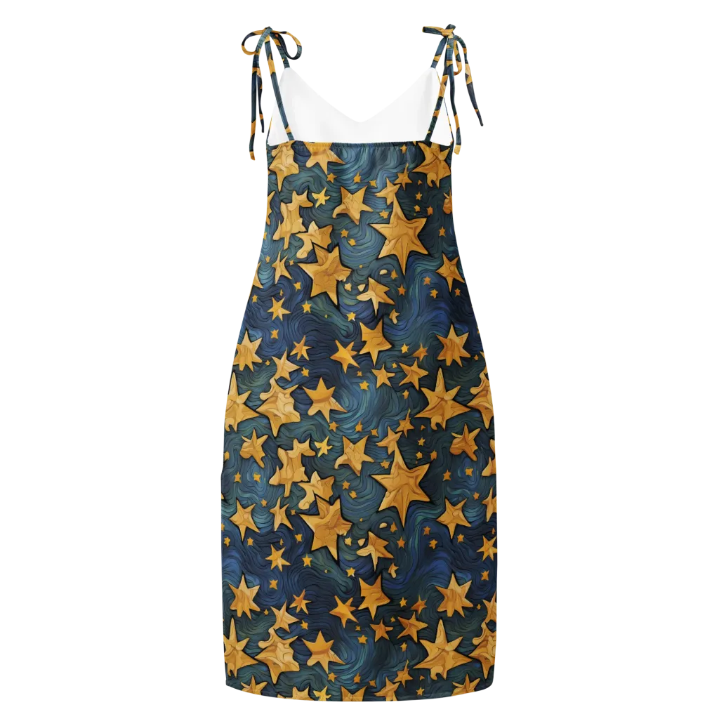 Midnight Starflow on Slip Dress — Back