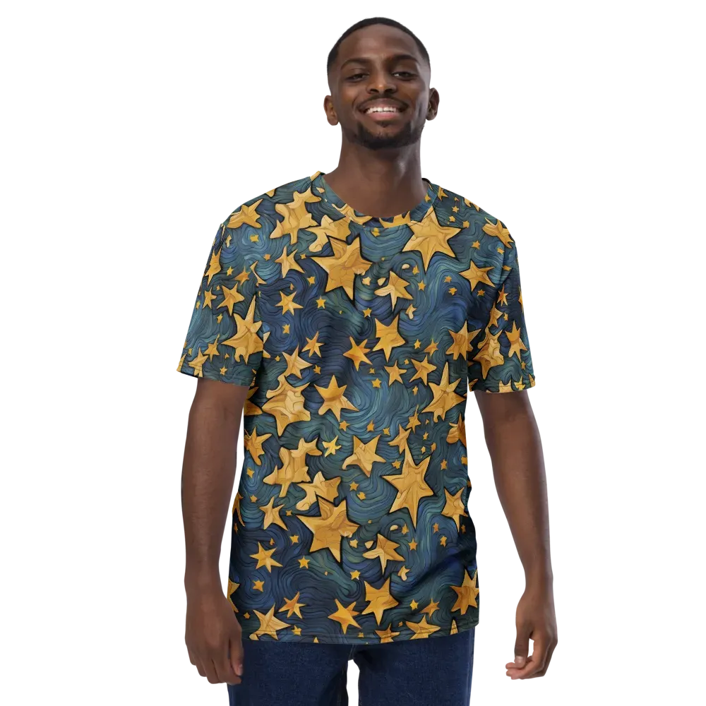 Midnight Starflow on Men's Crew Neck T-Shirt — Front