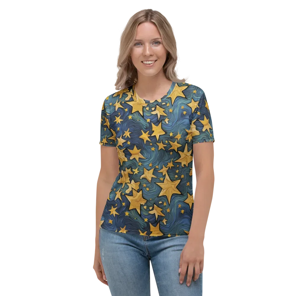 Midnight Starflow on Women's Crew Neck T-Shirt — Front