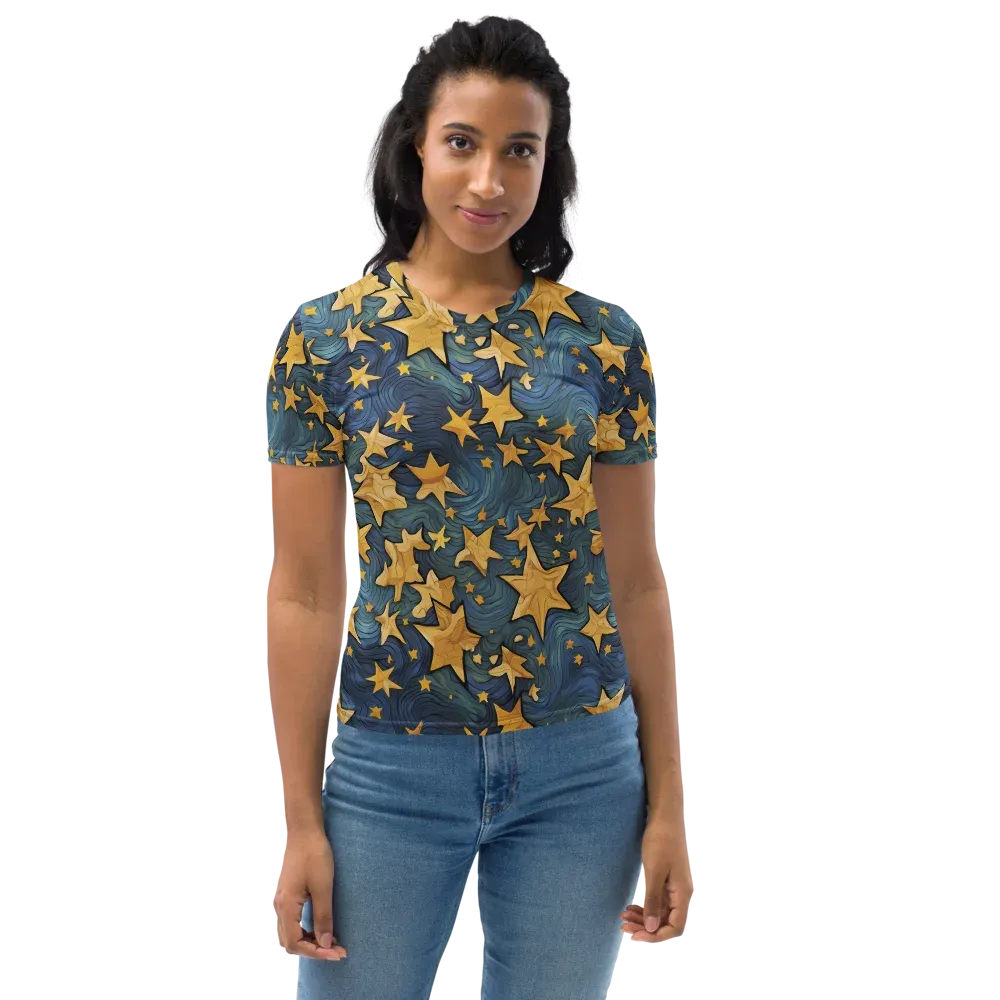 Midnight Starflow on Women's Crew Neck T-Shirt — Front