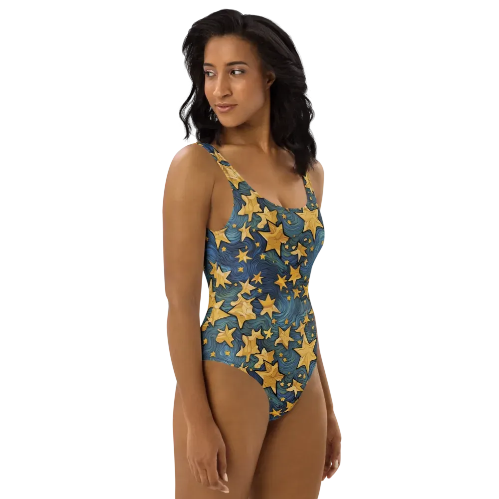 Midnight Starflow on One-Piece Swimsuit — Right