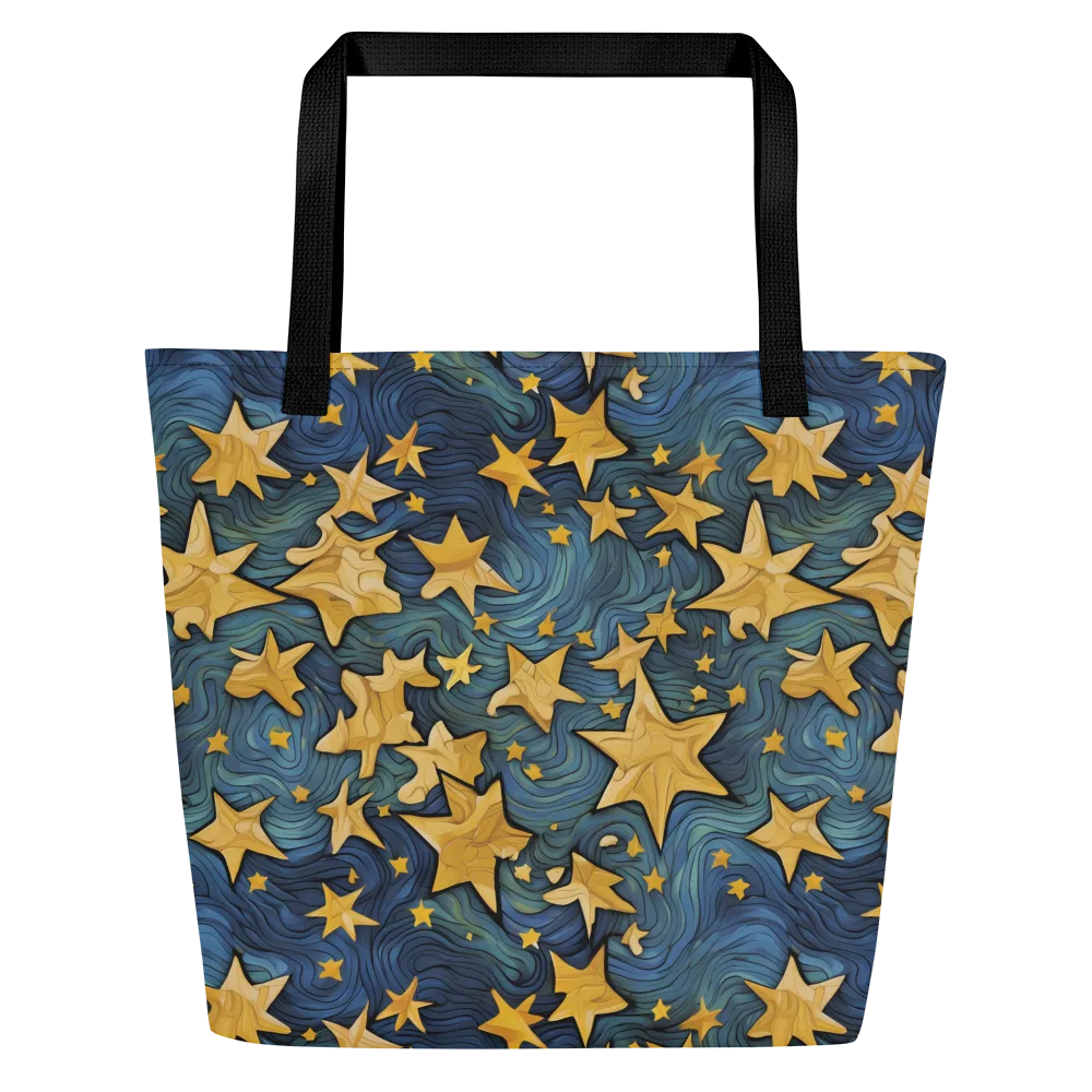 Midnight Starflow on Large Tote Bag W/ Pocket — Front