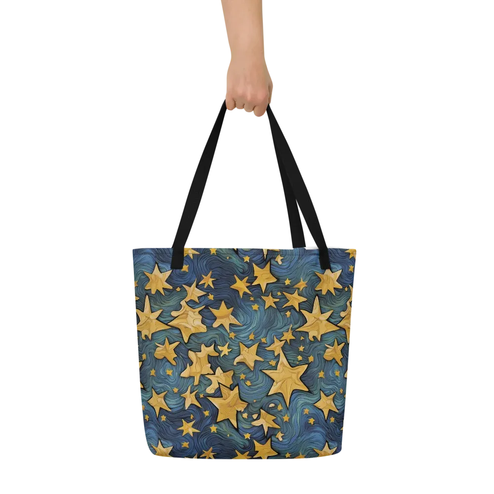 Midnight Starflow on Large Tote Bag W/ Pocket — Front