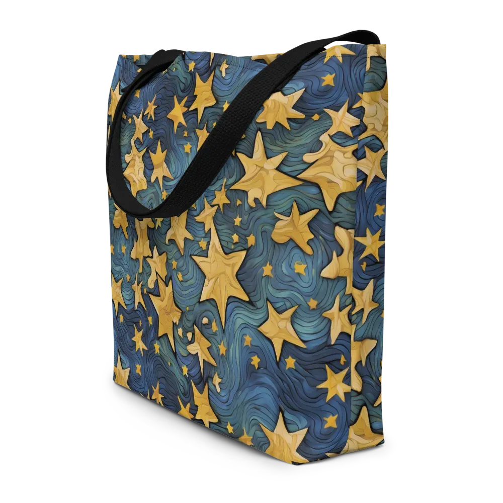 Midnight Starflow on Large Tote Bag W/ Pocket — Front