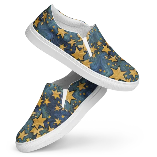Midnight Starflow on a Women's Slip-On Canvas Shoes