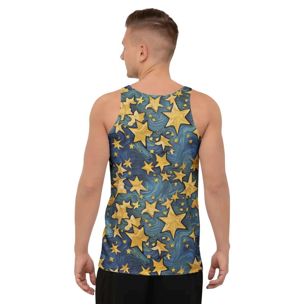 Midnight Starflow on Men's Tank Top — Back