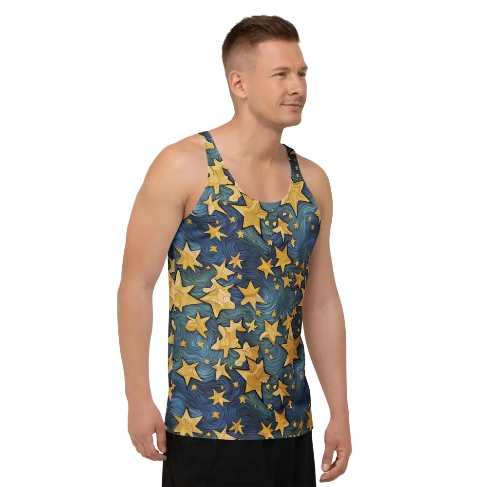 Midnight Starflow on Men's Tank Top — Right Front