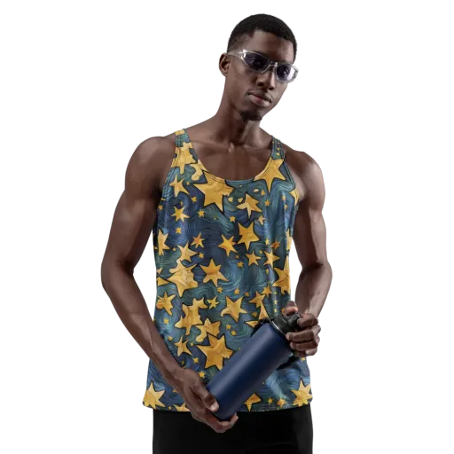Midnight Starflow on a Men's Tank Top