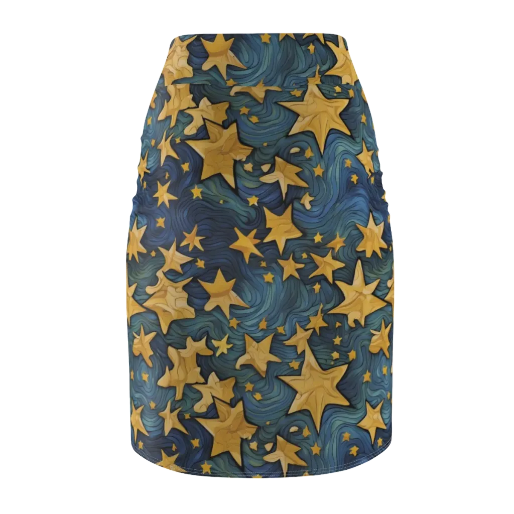 Midnight Starflow on Pencil Skirt — Back