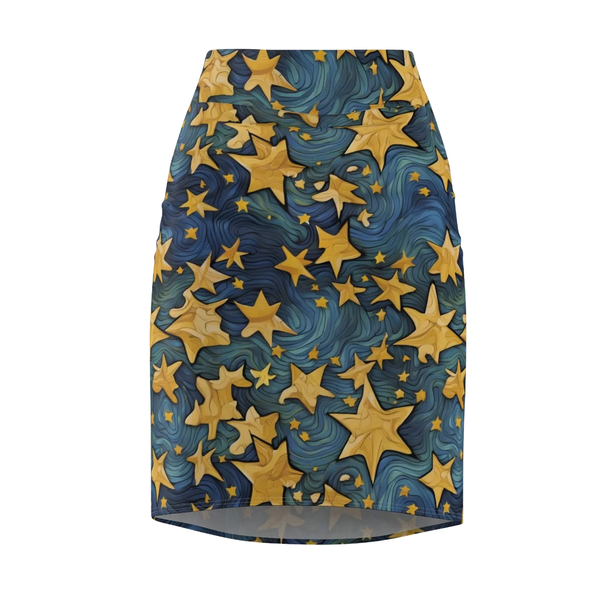 Midnight Starflow on Pencil Skirt — Front
