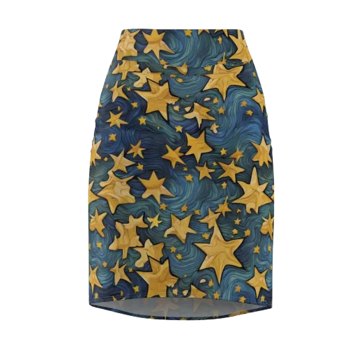 Midnight Starflow on a Pencil Skirt