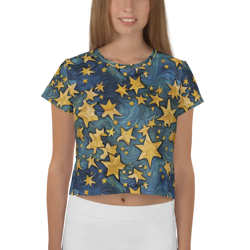 Midnight Starflow on Crop Tee — Front