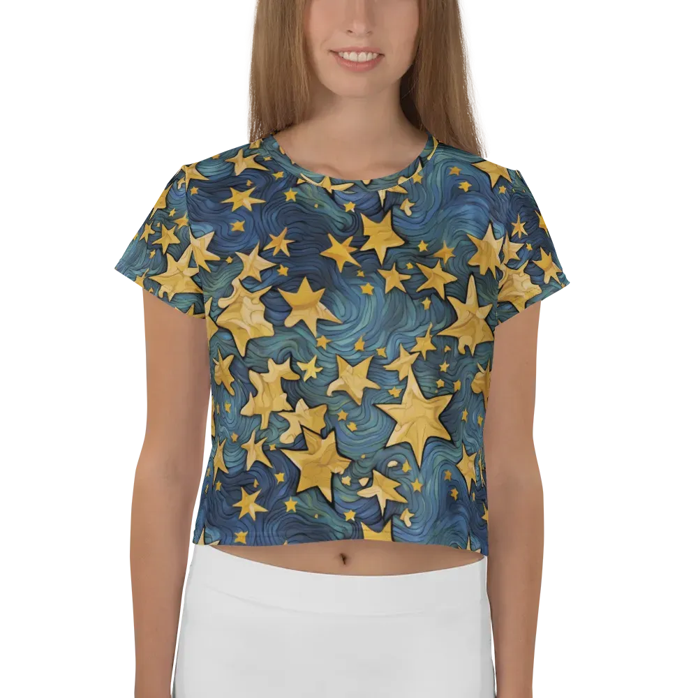 Midnight Starflow on Crop Tee — Front