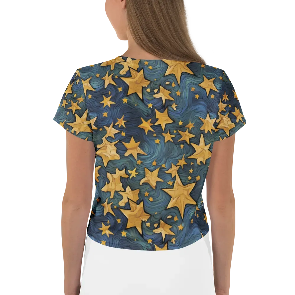 Midnight Starflow on Crop Tee — Back