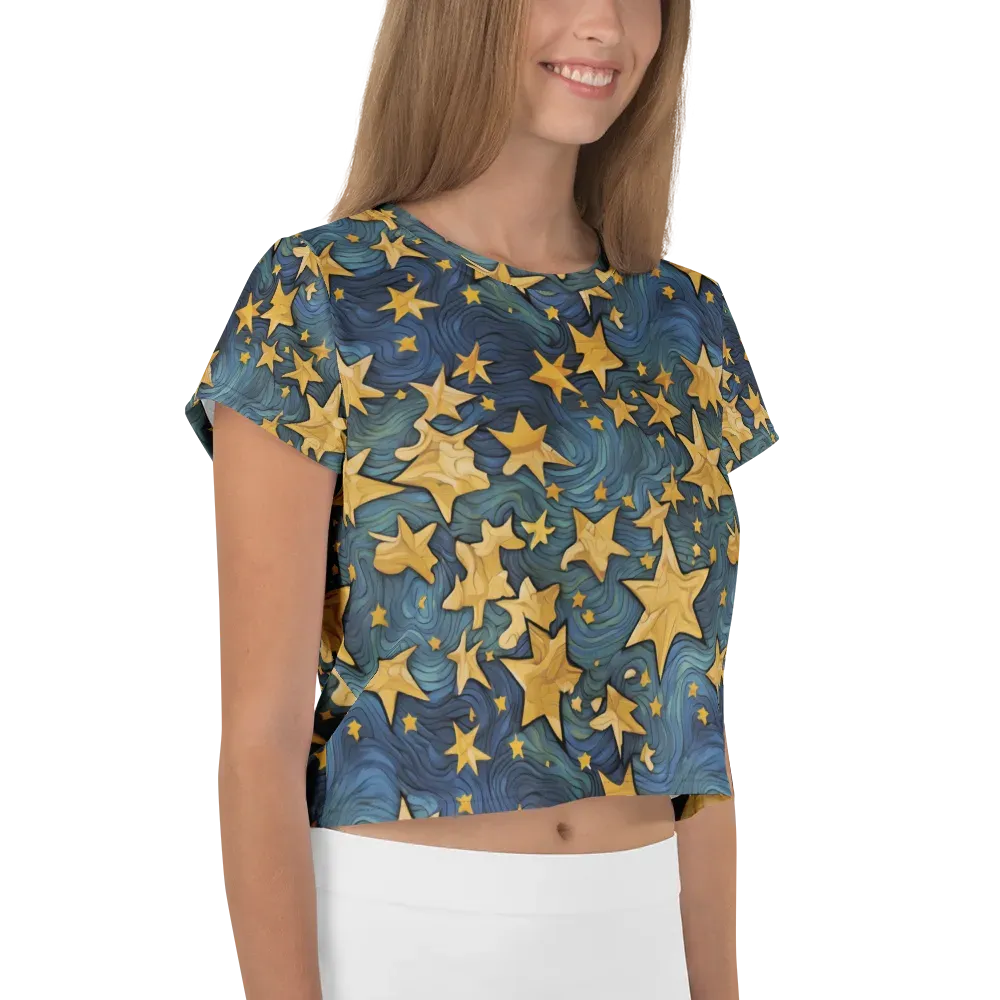 Midnight Starflow on Crop Tee — Right