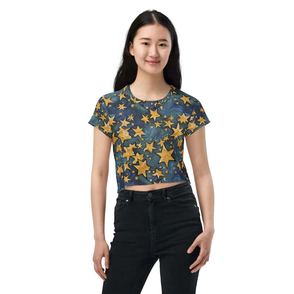 Midnight Starflow on Crop Tee — Front