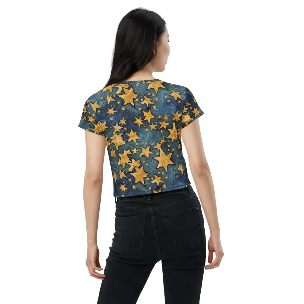 Midnight Starflow on Crop Tee — Back