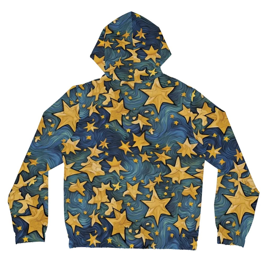 Midnight Starflow on Women's Full-Zip Hoodie — Back
