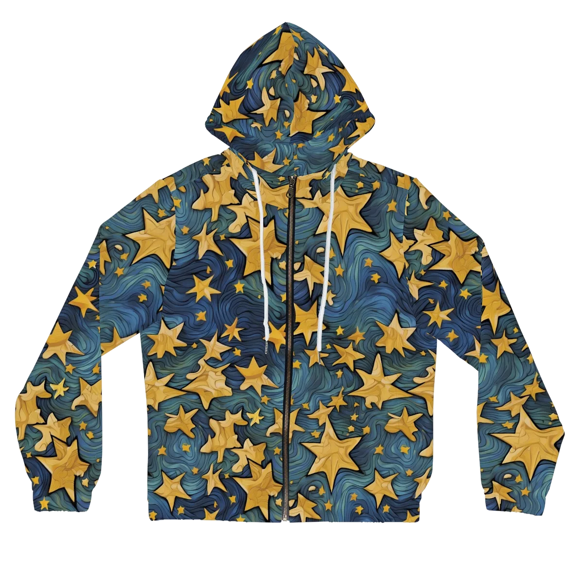 Midnight Starflow on Women's Full-Zip Hoodie — Front