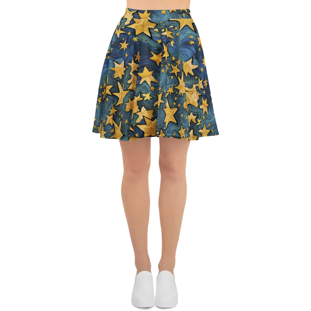 Midnight Starflow on Skater Skirt — Front