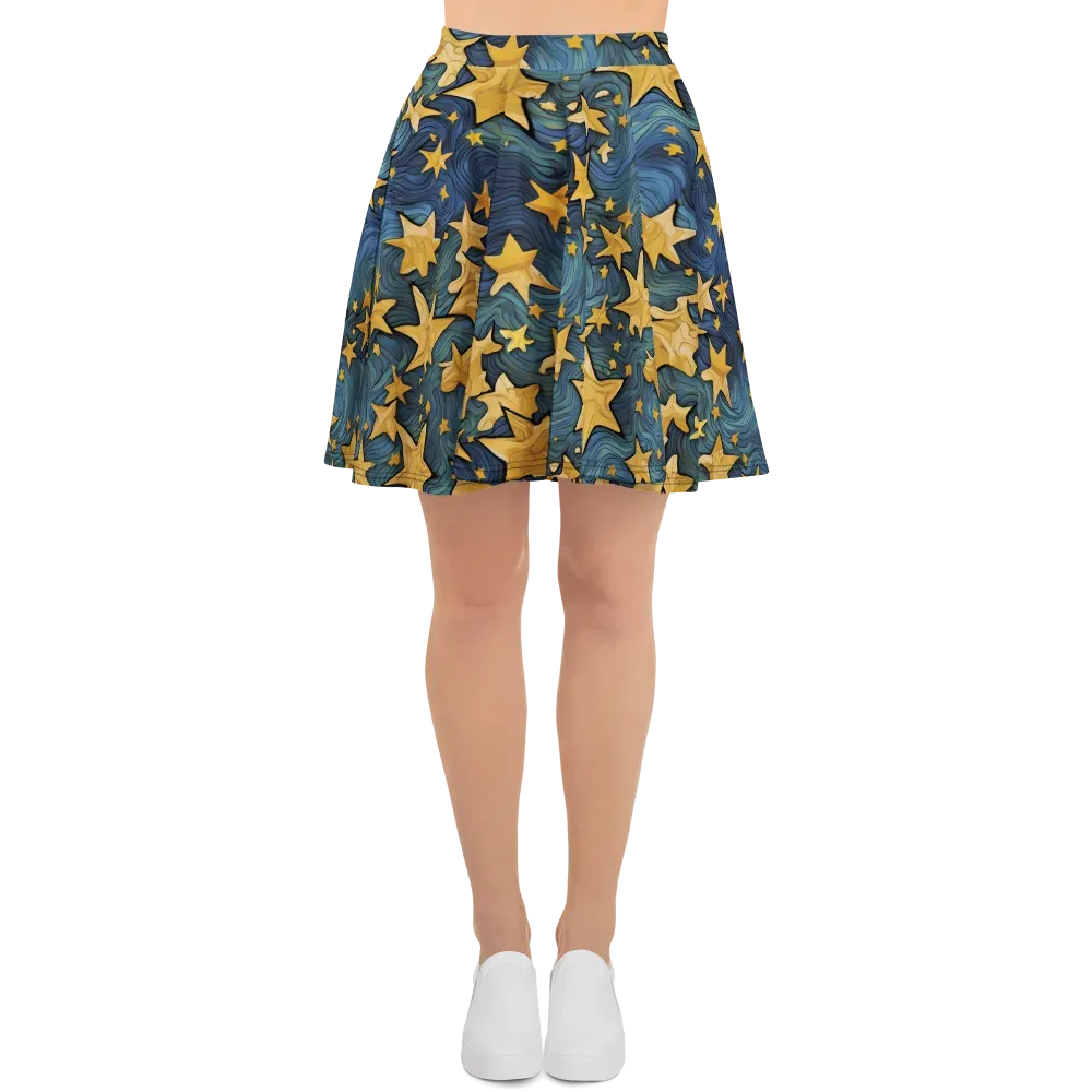 Midnight Starflow on Skater Skirt — Front